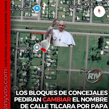Roldán podría tener una calle llamada Papa Francisco I